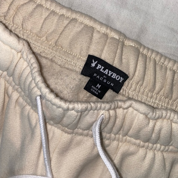 NEW Pacsun Beige Cream Playboy M Sweatpants - Picture 3 of 9